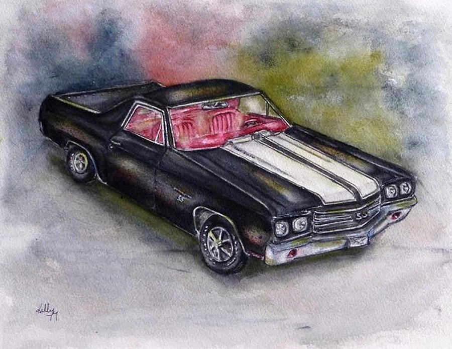 Chevy 1970 El Camino Painting by Kelly Mills
