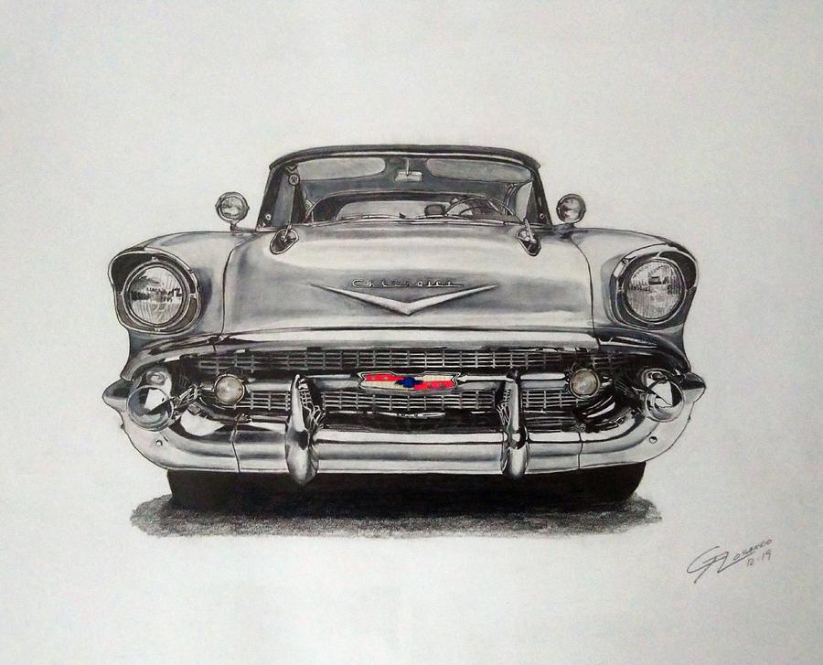 Chevy 57 Drawing by Gustavo Losardo - Fine Art America