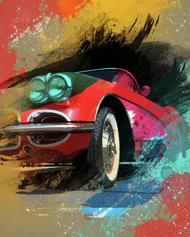 Chevy Corvette  Digital Art by Ron Grafe