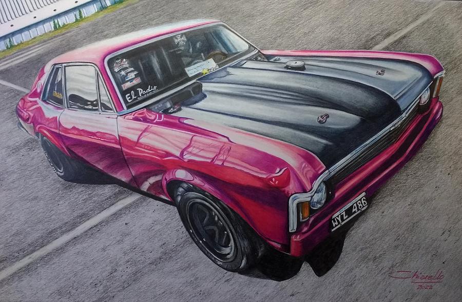 Chevy Nova Drawing by Nicky Chiarello - Fine Art America