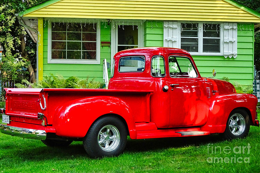 Chevy Truck At Cottage Photograph by Chuck Burdick