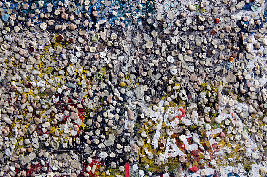 Chewing gums sticked on wall Photograph by David Oliete