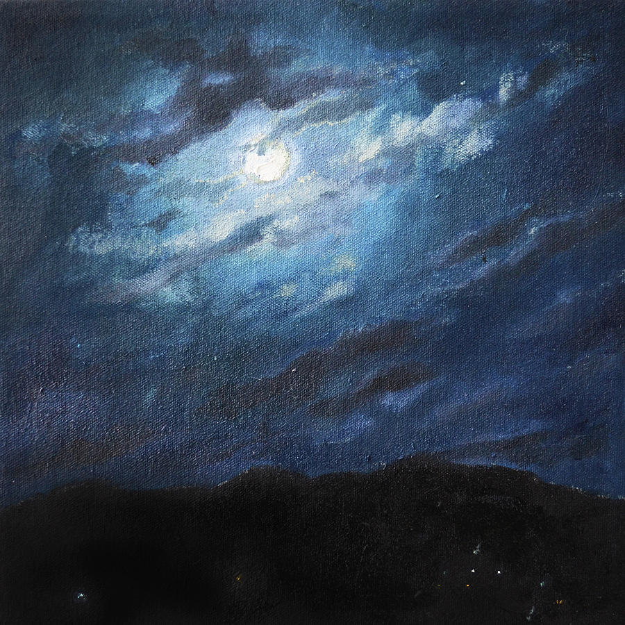 Moonscape Painting - Cheyenne Moon by Jo Tomsick