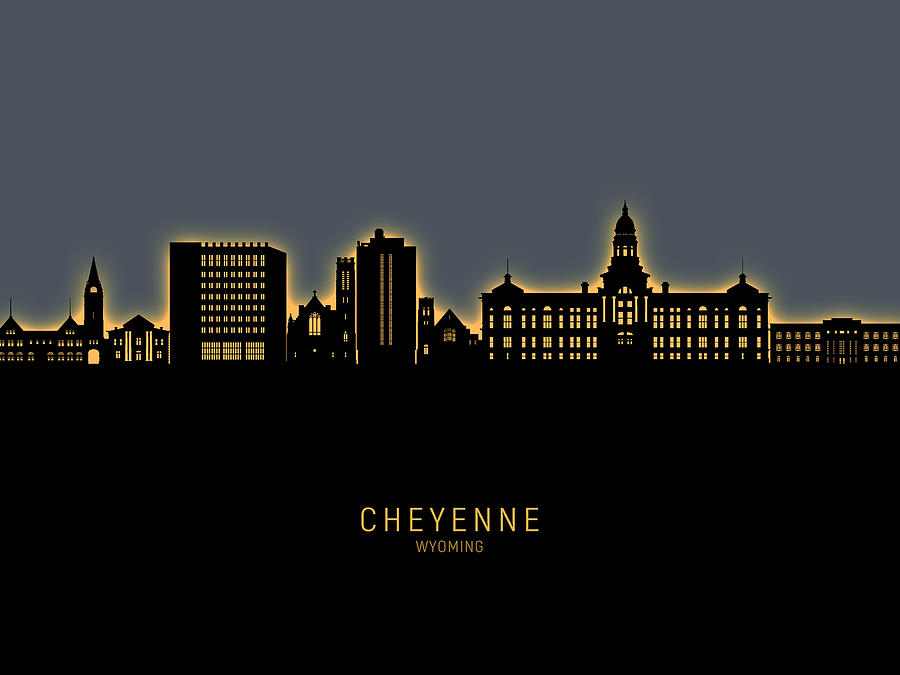 Cheyenne Wyoming Skyline #61 Digital Art by Michael Tompsett