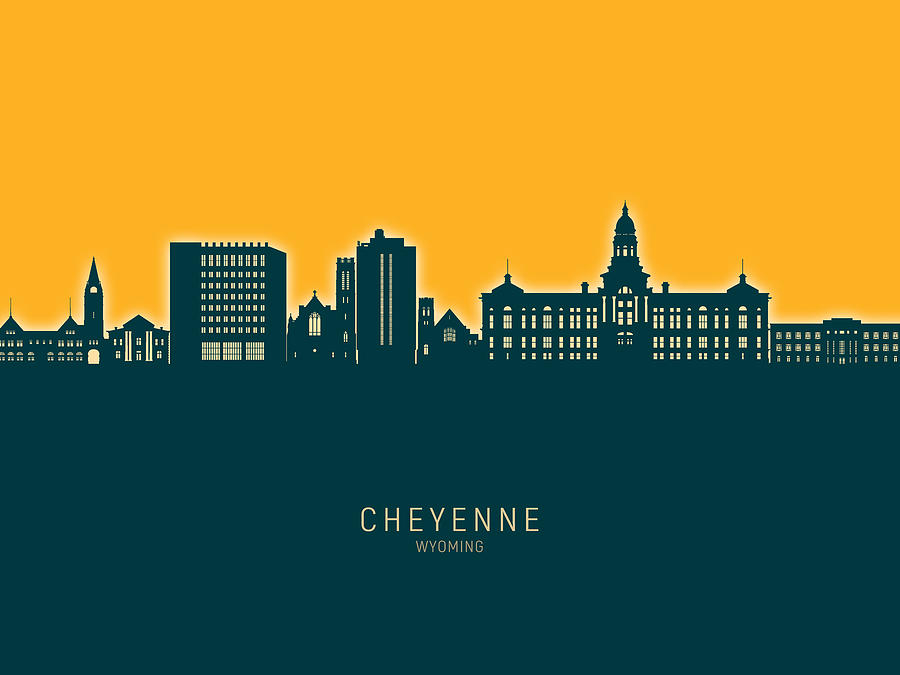 Cheyenne Wyoming Skyline #68 Digital Art by Michael Tompsett