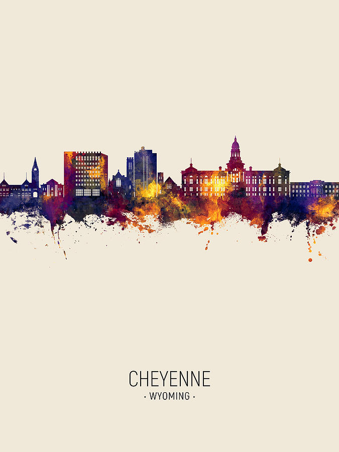Cheyenne Wyoming Skyline #71 Digital Art by Michael Tompsett