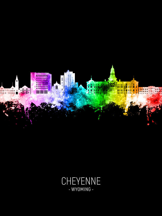 Cheyenne Wyoming Skyline #76 Digital Art by Michael Tompsett - Pixels