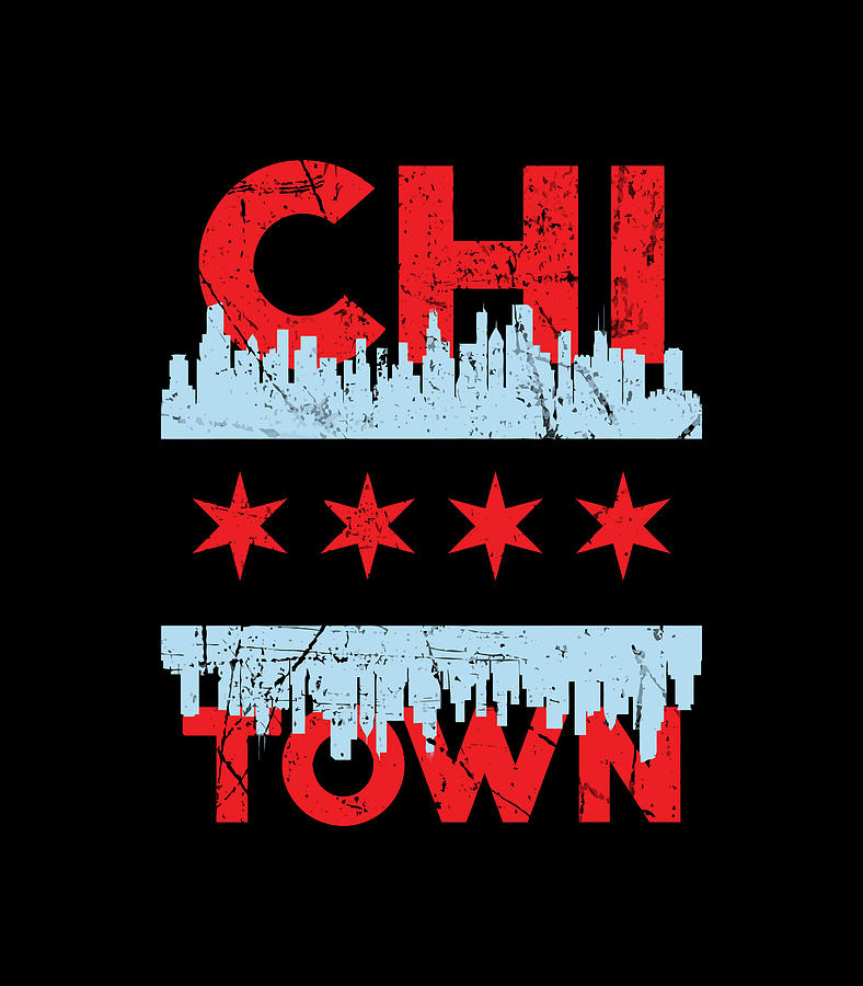 Chi Town Chicago Flag Skyline Digital Art by Xuan Tien Luong