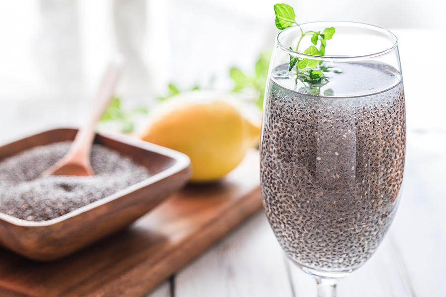 Chia seed drink in glass Photograph by Flyingv43