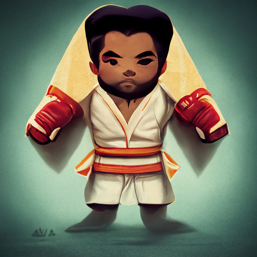 chibi  Muhammad  Ali  art  style  street  fighter  super  nin  99e59389  a5ad  80d9  a6e5  b06cd0886 Painting