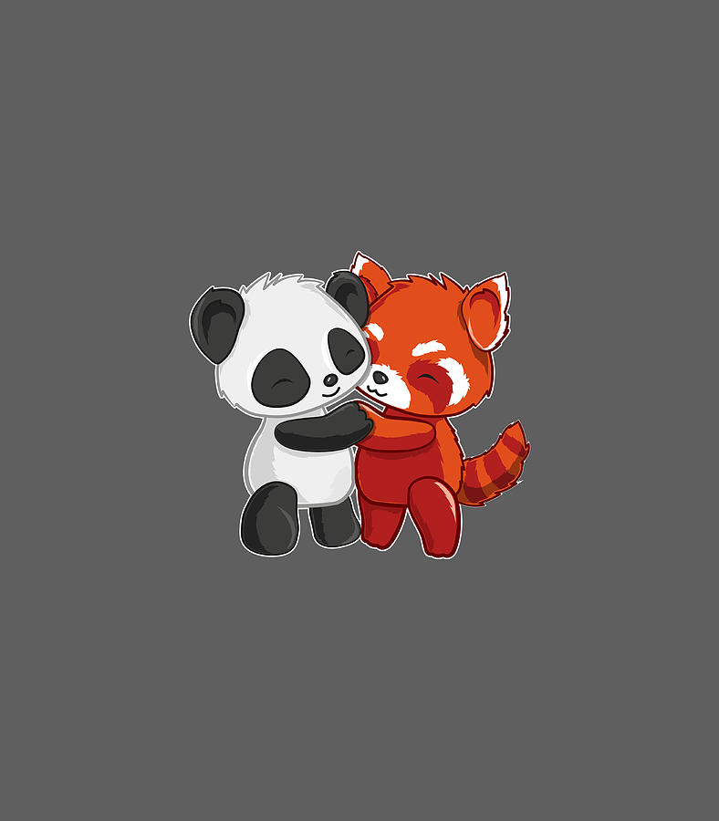 cute red pandas hugging