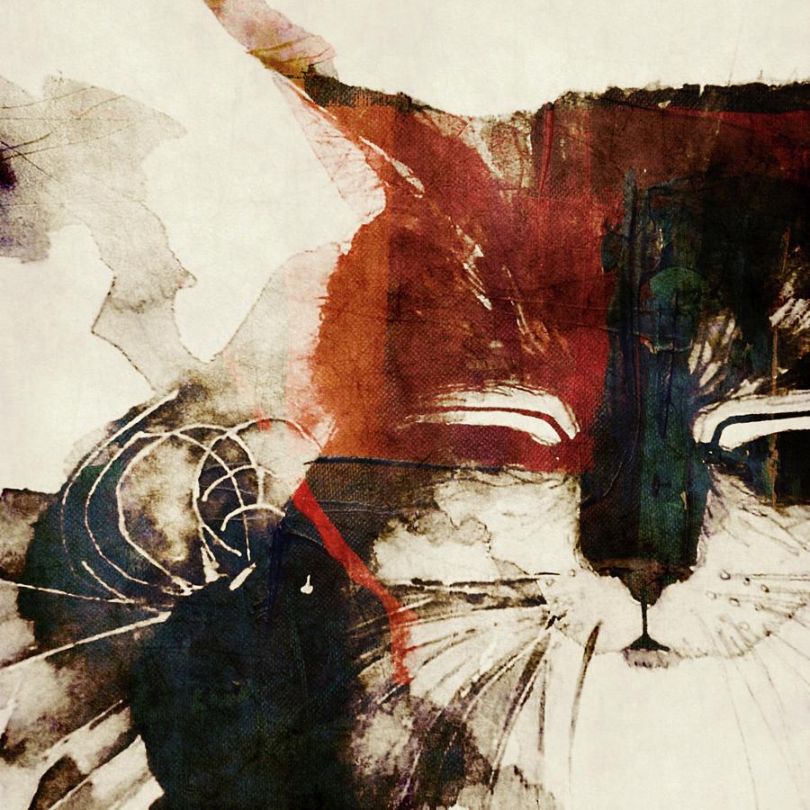 Chic Cat Painting by Paul Lovering