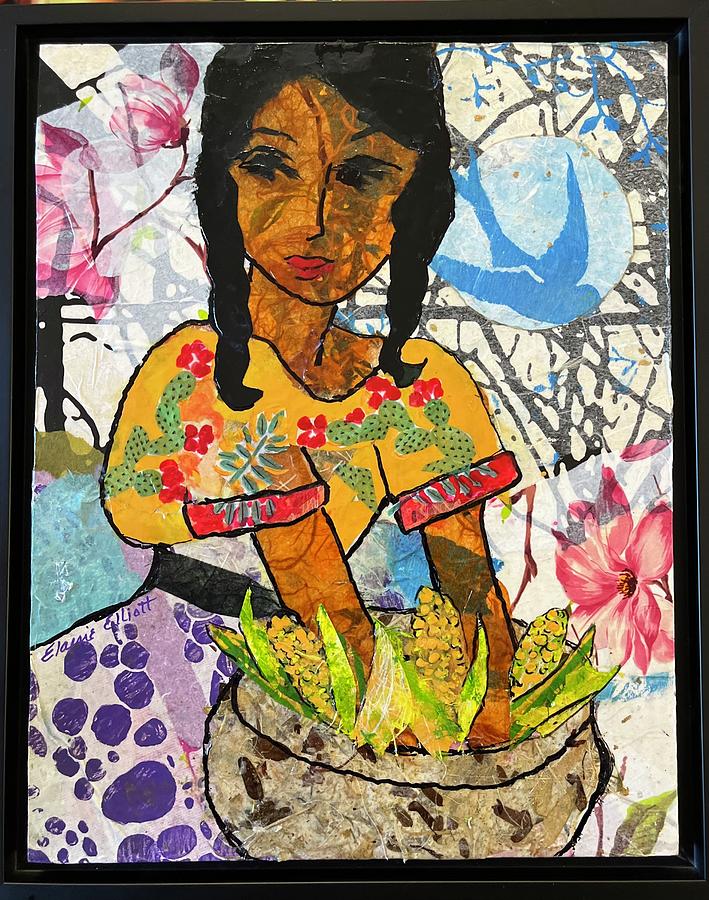 Chica con Maiz Painting by Elaine Elliott