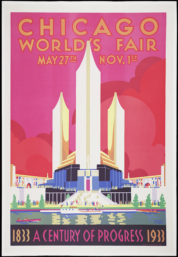 Chicago, 1933 Drawing by Worlds Fair Posters Chicago, 1933 Drawing by Worlds Fair Posters