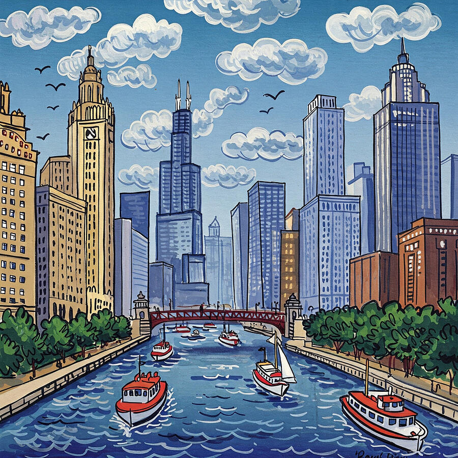 Chicago Painting by Alex Mir Chicago Painting by Alex Mir