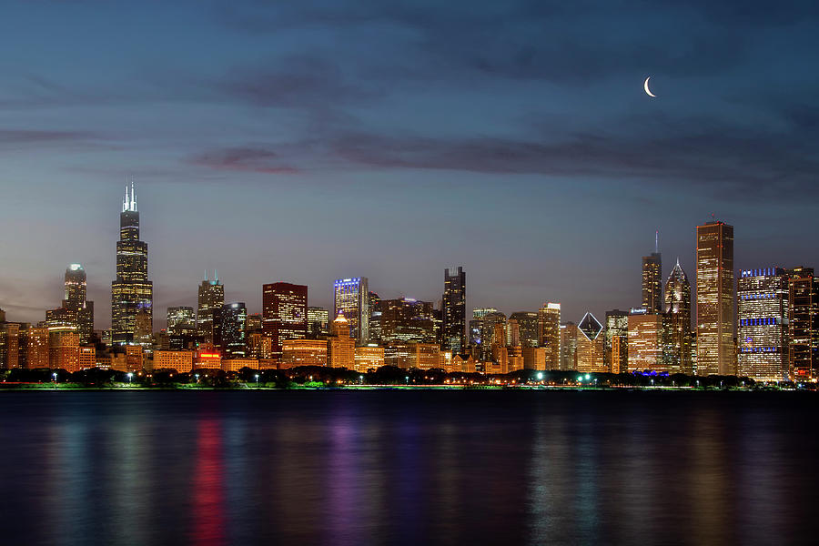 Chicago at Night Photograph by Gej Jones - Pixels