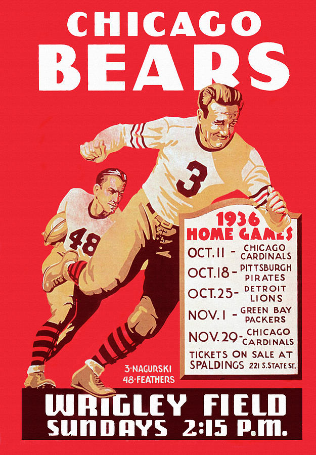 Chicago Bears 1936 Home Schedule by Big 88 Artworks