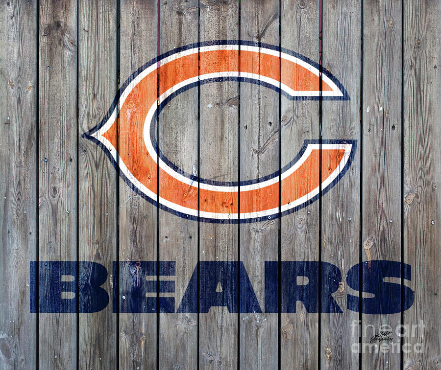 Chicago Bears Wood Art 2 Digital Art by CAC Graphics
