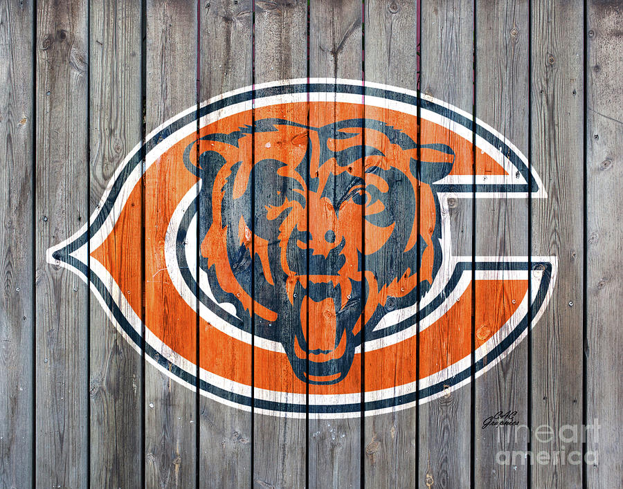 Chicago Bears Wood Art Digital Art by CAC Graphics