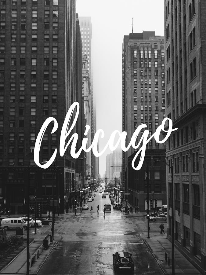 Chicago Black And White Photo Art Mixed Media By Febraio Design - Fine 