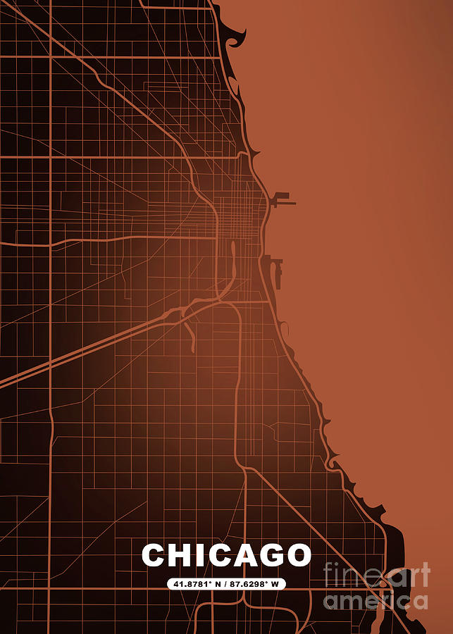 Map Digital Art - Chicago City Map by Bo Kev