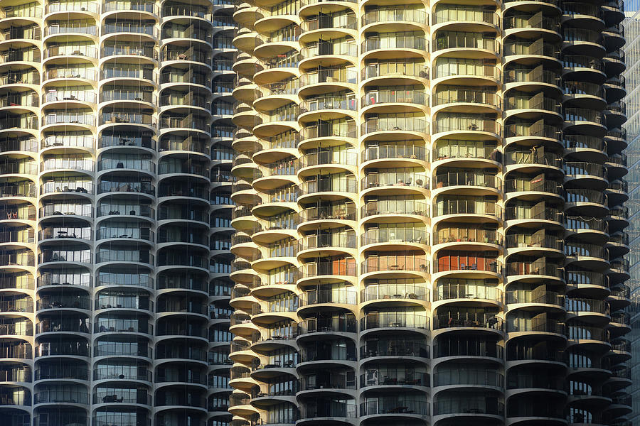 Chicago City View December Architectural Lines Marina City Balconies 02 ...