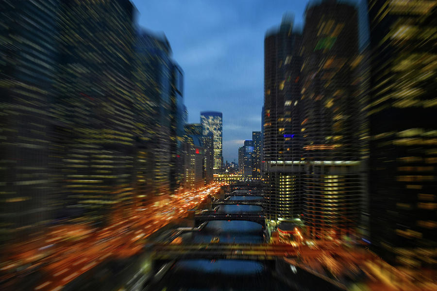 Chicago Photograph - Chicago City View December Soaring Above The River 03 by Thomas Woolworth