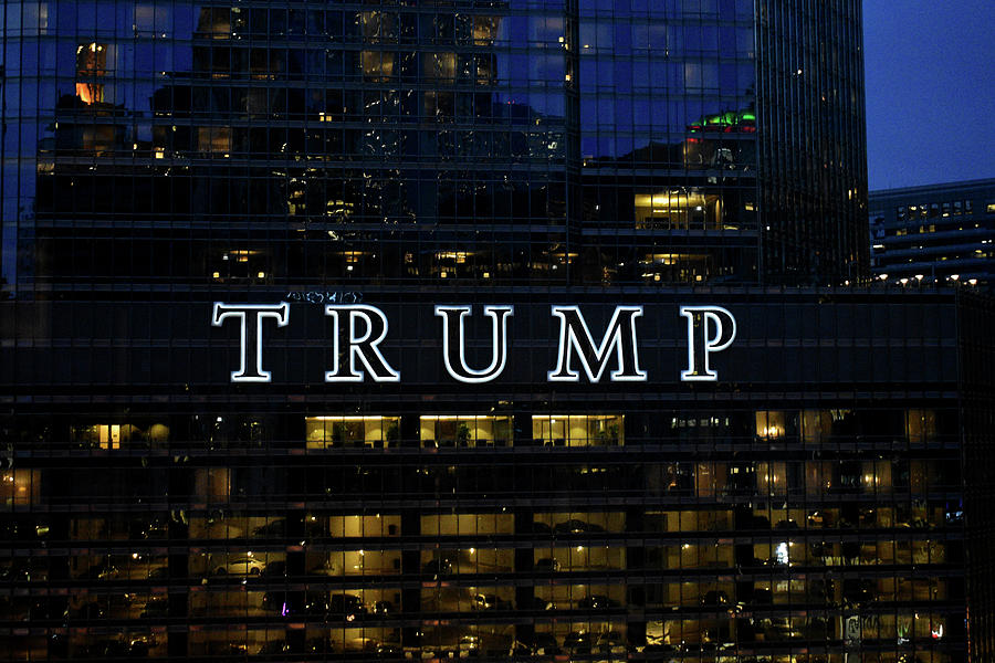 Chicago City View December Trump Building Signage 08 Photograph by Thomas Woolworth