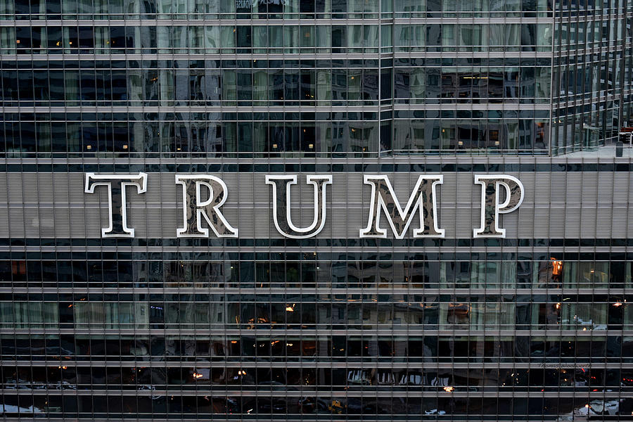 Chicago City View December Trump Building Signage 11 Photograph by Thomas Woolworth
