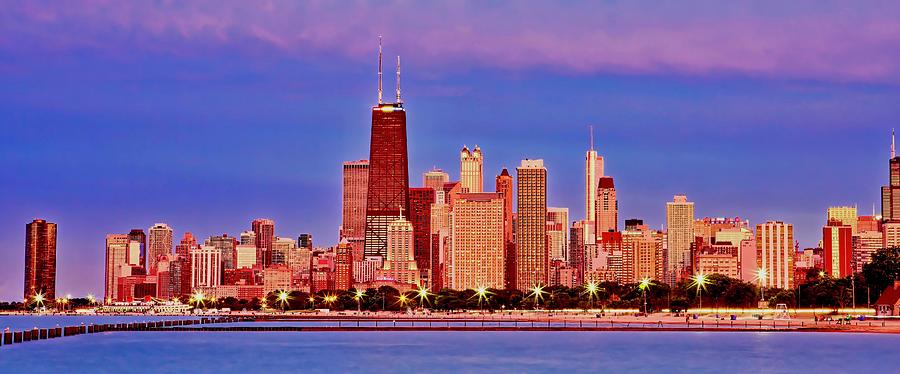 Chicago Cityscape Blue Hour Photograph by John Babis