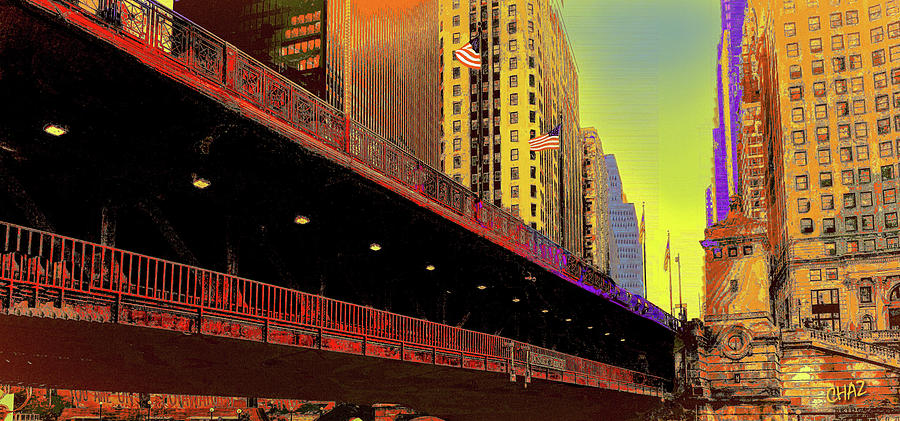 Chicago - DuSable Bridge Digital Art by CHAZ Daugherty