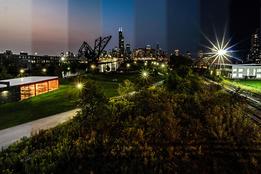 Chicago dusk skyline time slice Photograph by Sven Brogren