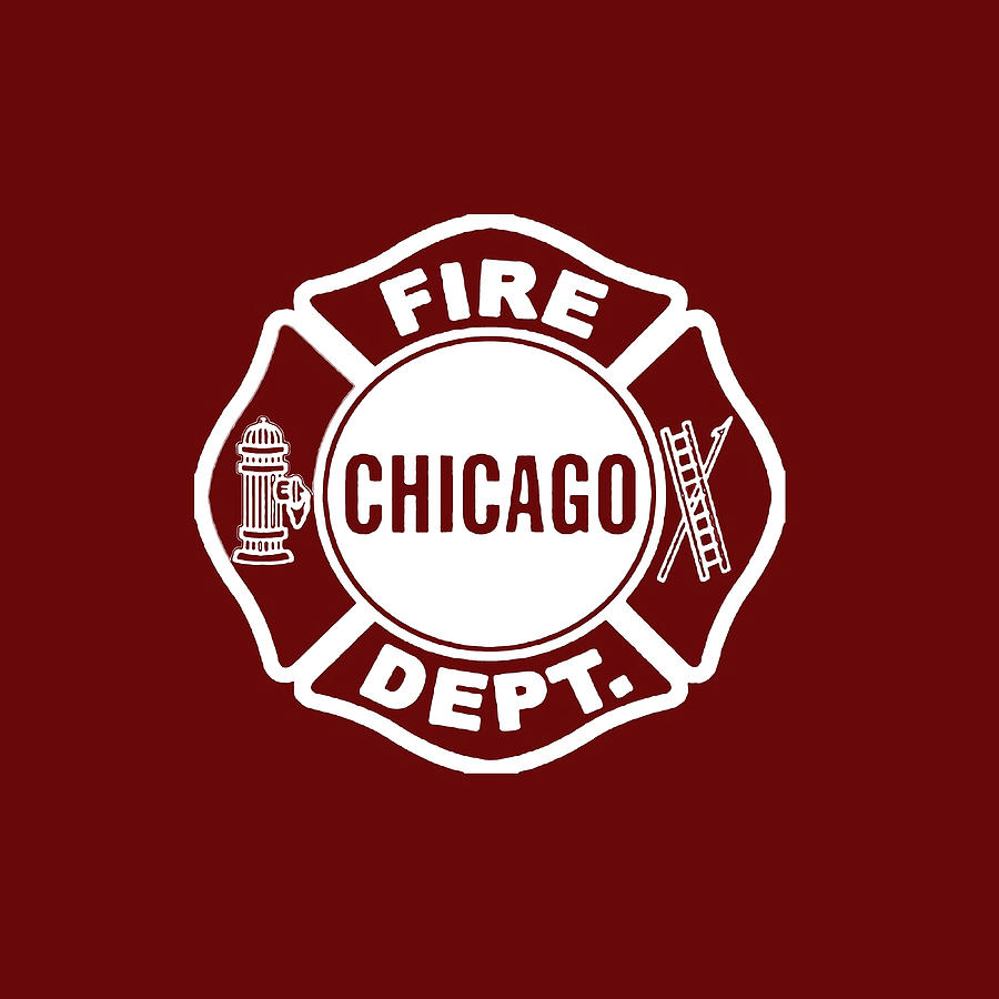 Chicago Fire Dept White Logo Poster yellow Painting by Chapman Holly ...