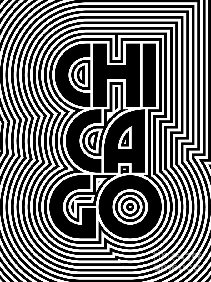 Typography Digital Art - Chicago City Text Pattern USA by Organic Synthesis