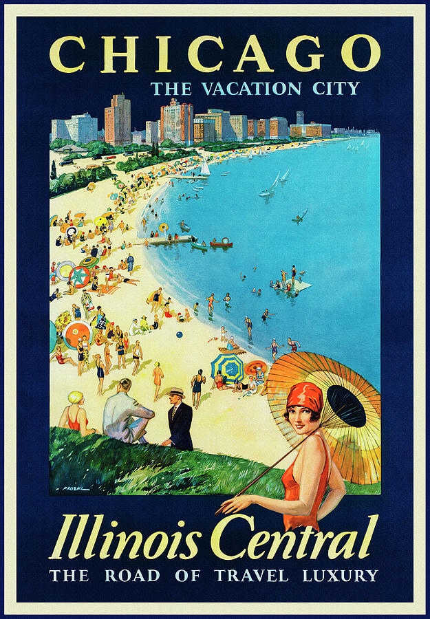 Chicago Illinois Vintage Retro Travel Poster  Photograph by Carol Japp