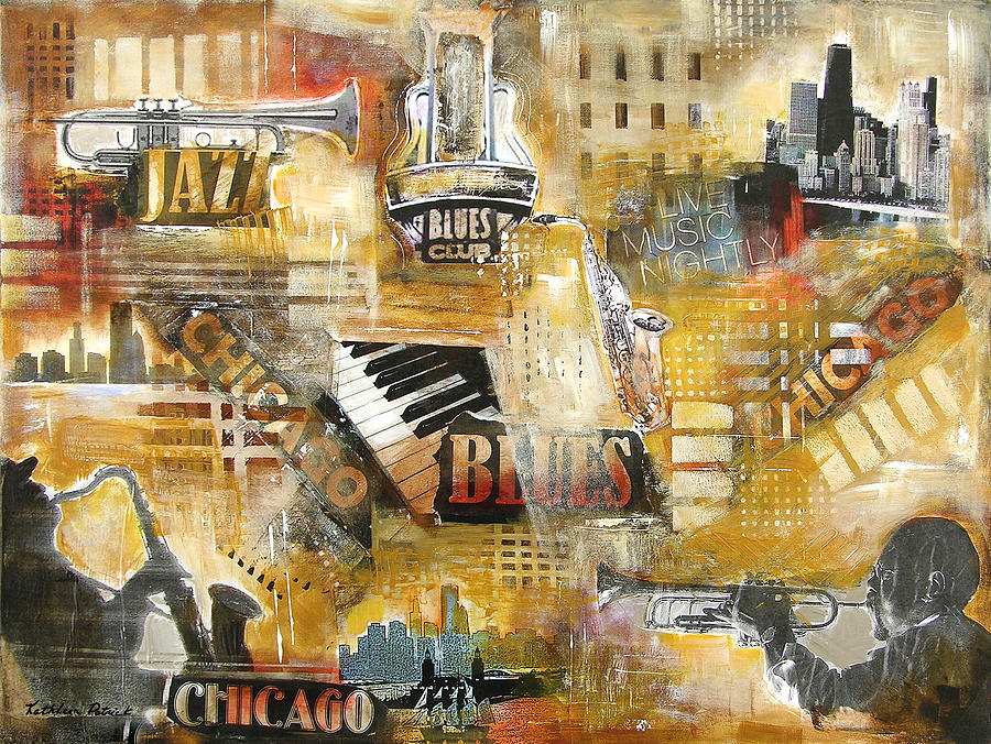 Chicago Skyline Painting - Chicago Jazz And Blues by Kathleen Patrick