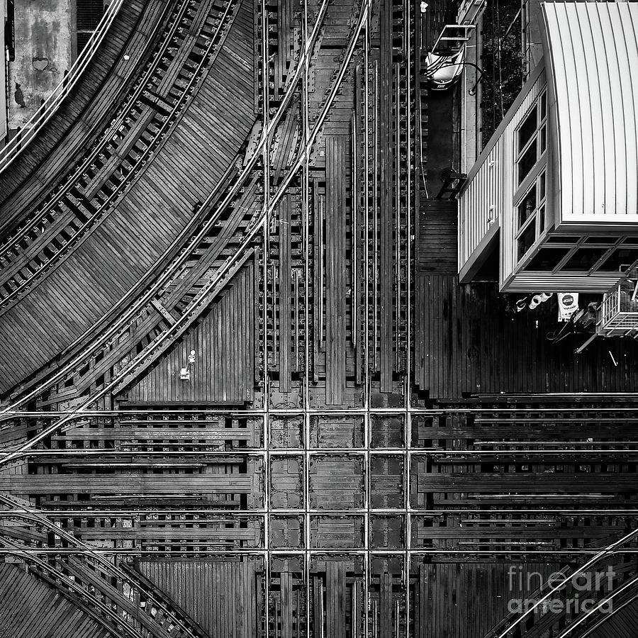 Chicago Photograph - Chicago L System Loop Crossing by Edward Fielding