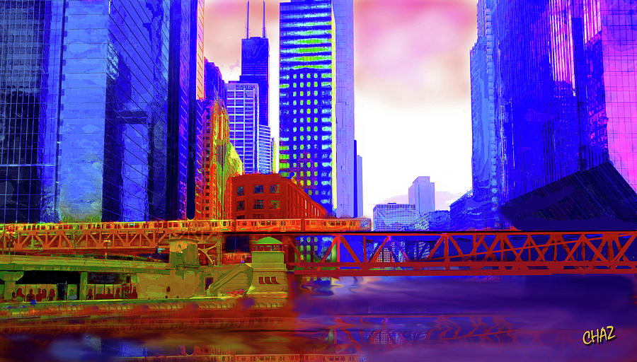 Chicago Lake St. EL Digital Art by CHAZ Daugherty