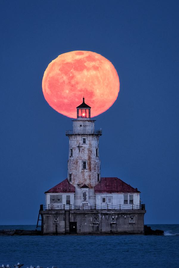 Chicago Moon Rise Photograph by Keith Blaske - Fine Art America