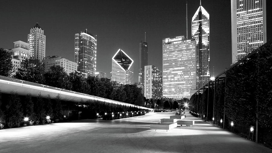 Chicago Night Lights Skyline Photograph by Patrick Malon