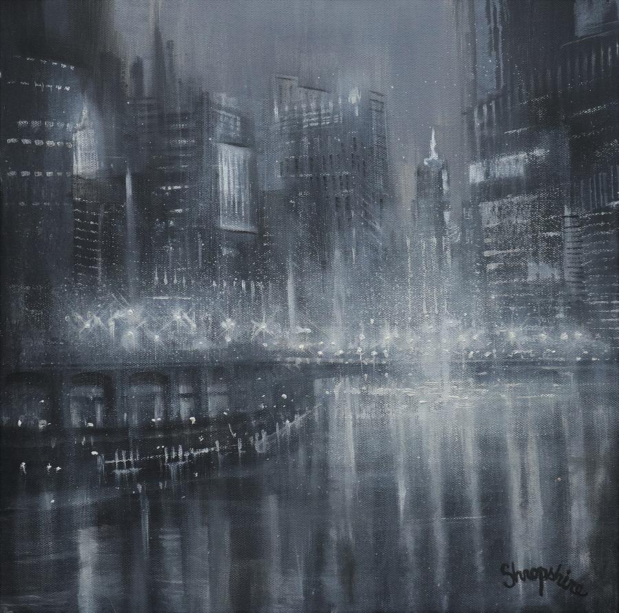 Chicago Noir Painting by Tom Shropshire