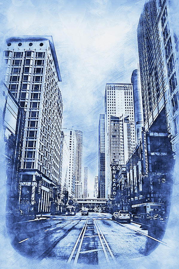 Chicago Panorama - 23 Painting by AM FineArtPrints
