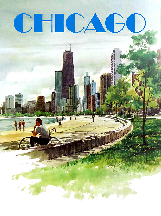 Chicago Digital Art - Chicago Park by Long Shot