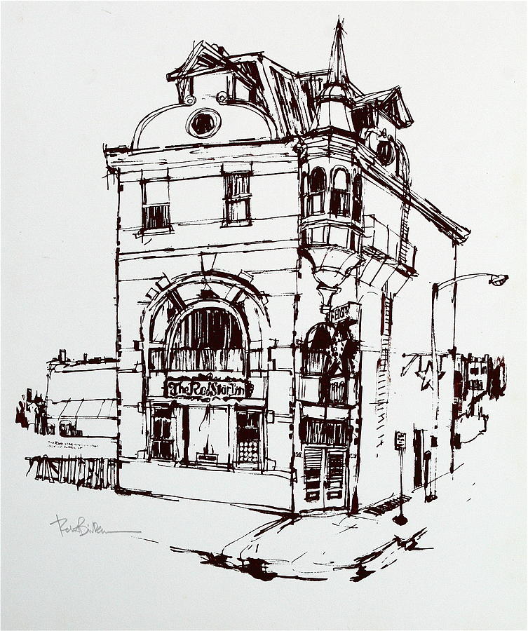 Chicago. Red Star Inn German Restaurant Drawing by Robert Birkenes