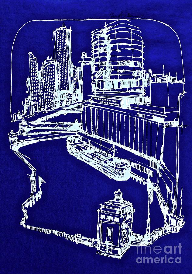 Chicago River Downtown Drawing by Robert Birkenes