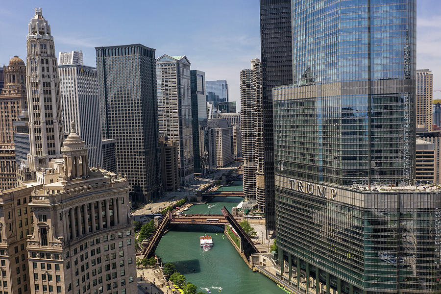Chicago River from Drone Photograph by John McGraw