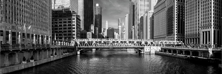 Chicago River USA Black and white Photograph by Sonny Ryse