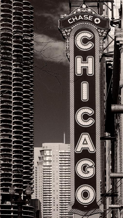 Chicago Sign BW Photograph by Steven Ralser
