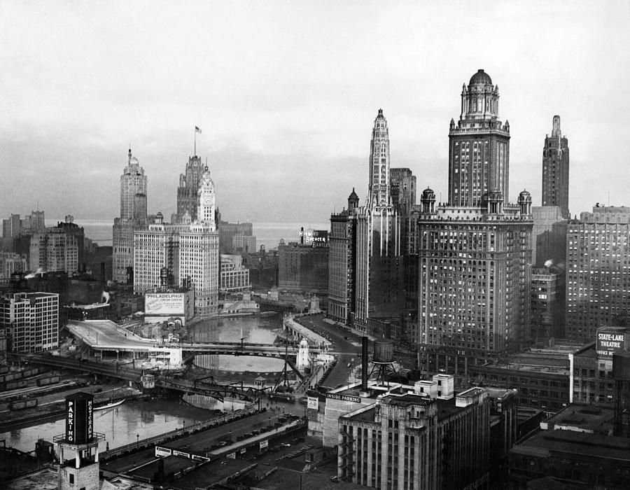 Chicago Skyline - 1931 Photograph by War Is Hell Store
