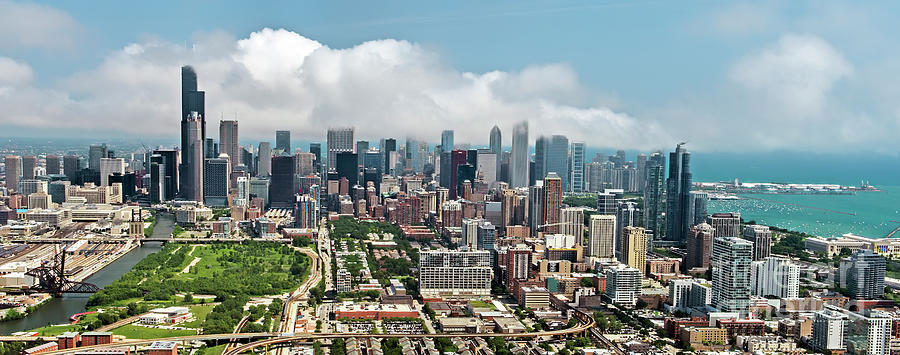 Chicago Skyline Aerial View Photograph by David Oppenheimer